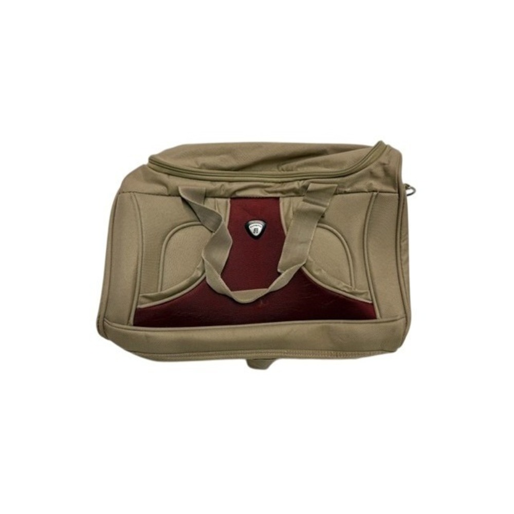 Travel Bag Duffle‎ Carry On Tan Burgundy Weekender Luggage
